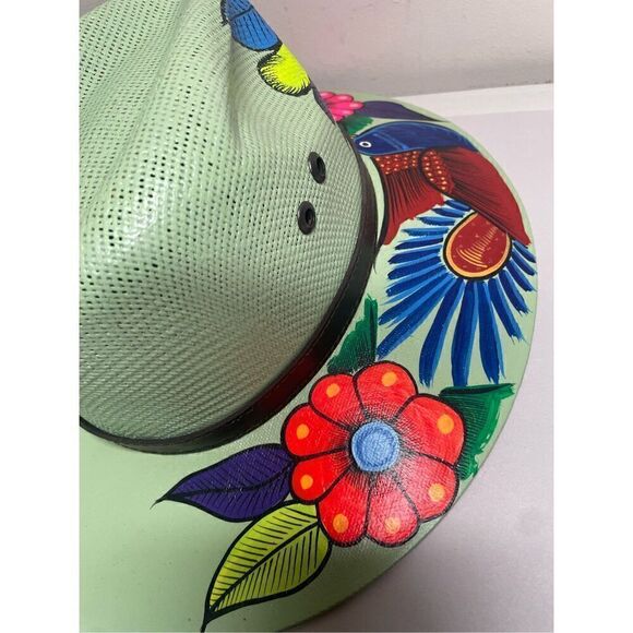 Hand painted original Panama fedora sun hat M Royal road trading Co. main image 6
